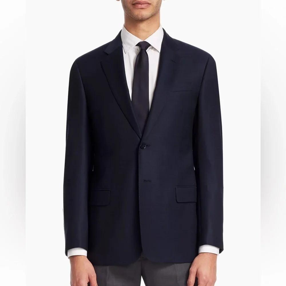 Emporio Armani G-Line Wool Blazer Slim-Fit Two-Button Men’s 54 Navy Blue